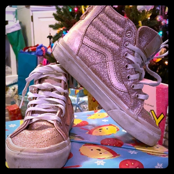pink glitter high tops